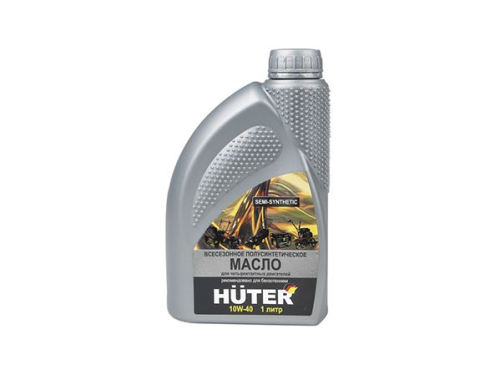 Масло Huter 4Т 10W-40 полусинтетическое для четырехтактных двигателей и техники 1,0л