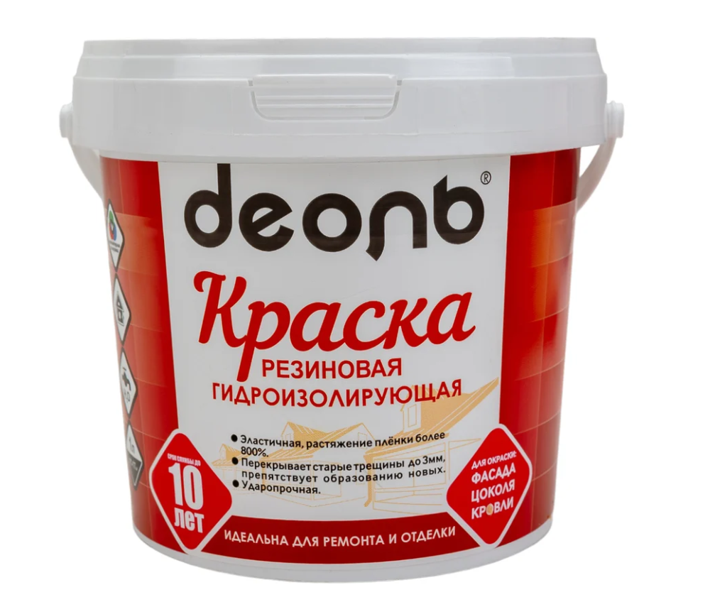 Краска резиновая Деоль Белая (9л)