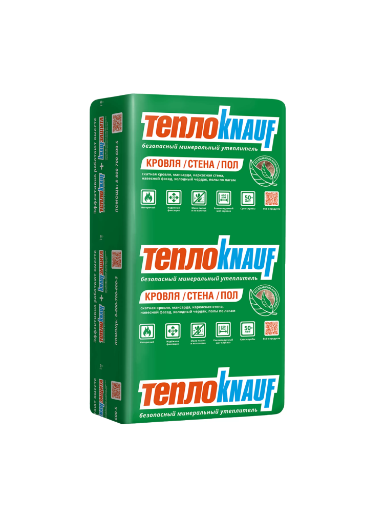 Утеплитель ТеплоKNAUF Кровля/Стена/Пол TS 036 100х610х1230 (уп.8шт 6м2 0,6м3) (32) плита