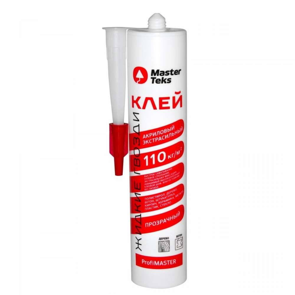 Клей монтажный Masterteks ProfiMaster экстрасильный прозрачный (0,280 кг)/12