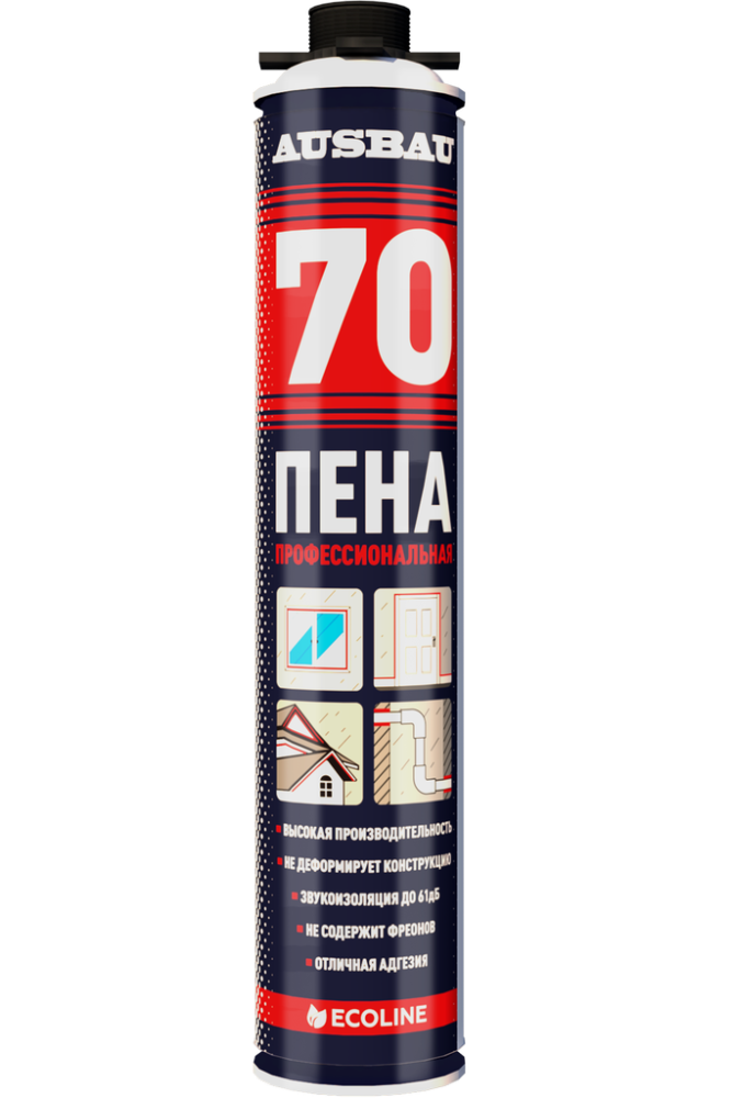 Пена монтажная профессиональная AUSBAU 70 всесезонная (-10℃ +35℃) /12