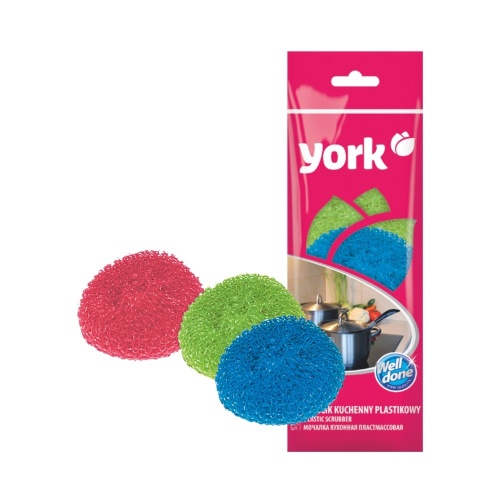Губка для посуды пластик 3 шт York