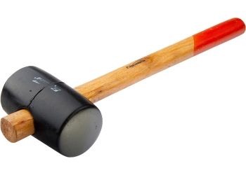Киянка резиновая 910 гр черная резина деревянная рукоятка Ремоколор