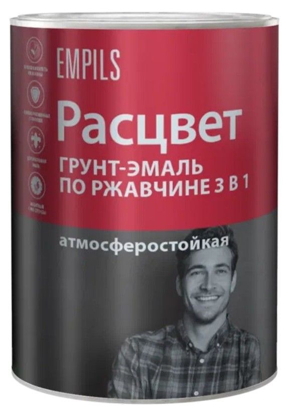 Грунт эмаль по ржавчине 3 в 1 Расцвет Черный (5 кг) /2