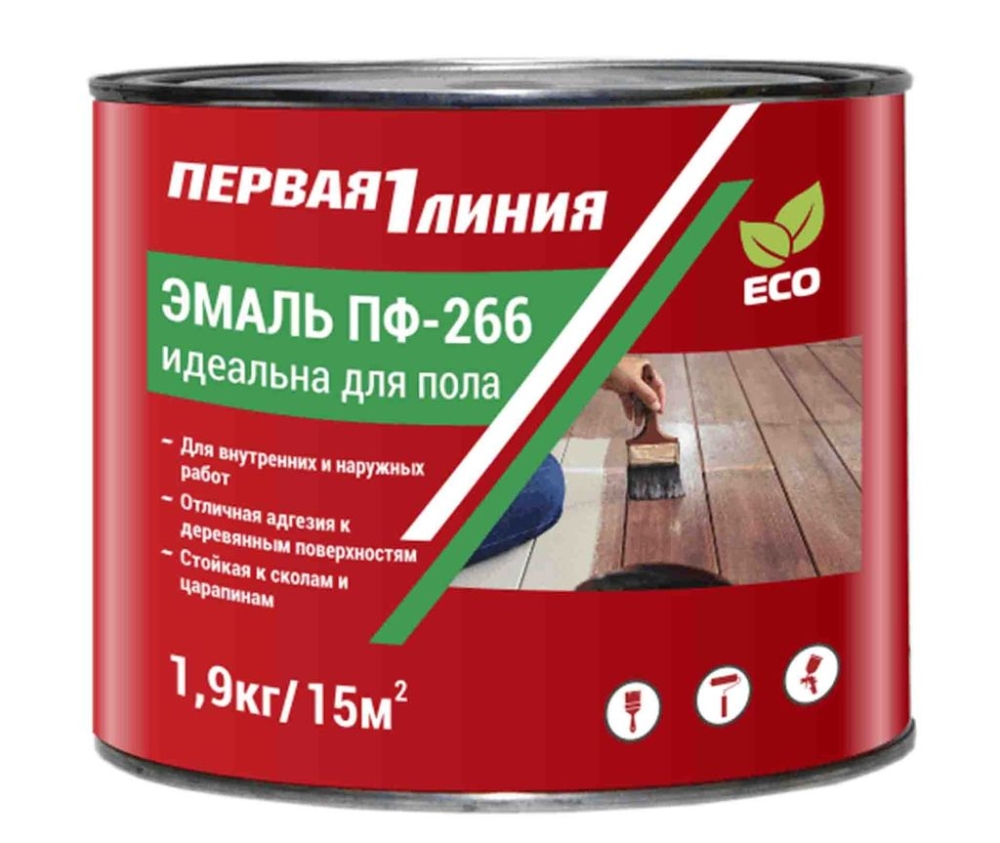 Эмаль ПФ-266 Первая линия ГОСТ Золотисто-коричневая (1,9 кг) /6