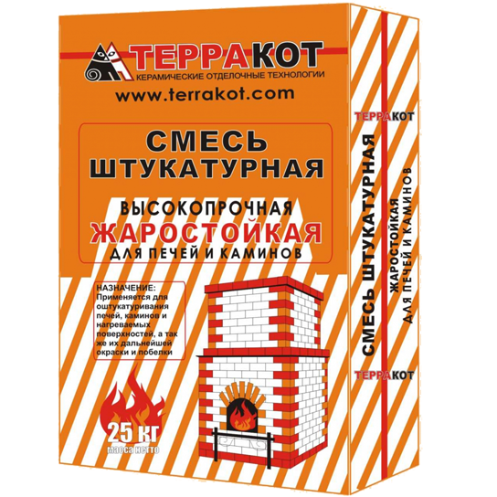 Штукатурка ТЕРРАКОТ жаростойкая высокопрочная (25 кг) /48