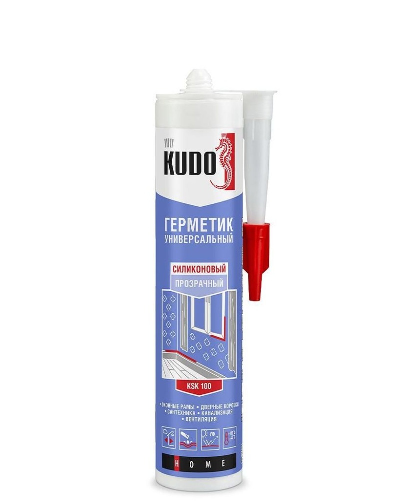 Герметик силиконовый Kudo KSK-100 универсальный прозрачный (0,280 л)/12