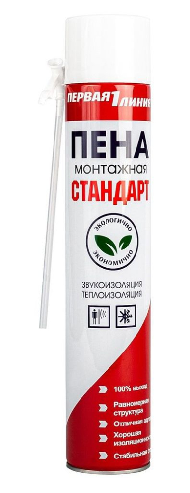 Пена монтажная бытовая Первая линия Стандарт всесезонная (0,700кг) /12 /672