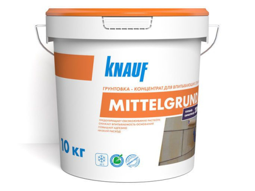 Грунт концентрат 1:5 универсальный акриловый KNAUF Миттельгрунд для впитывающих оснований (10 кг)/33