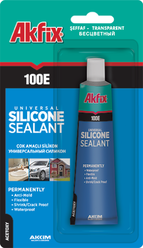 Герметик силиконовый Akfix 100E универсальный белый туба,блистер(0,050 л)/24