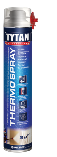 Напыляемая теплоизоляция Tytan Professional Thermospray полиуретановая профессиональная (0,870л) /12