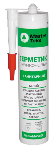 Герметик силиконовый Masterteks HomeMaster санитарный белый (0,260 л) /12