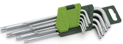 Набор ключей TORX,угловые,удлиненные 9штTamper(Т10,Т15,Т20,Т25,Т30,Т40,Т45,Т50)