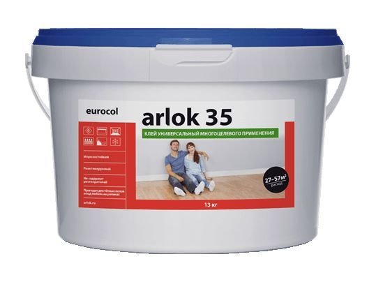 Клей для всех типов ПВХ, ковровых и текстильных покрытий 35 Arlok 13кг (450г/м2) морозостойкий
