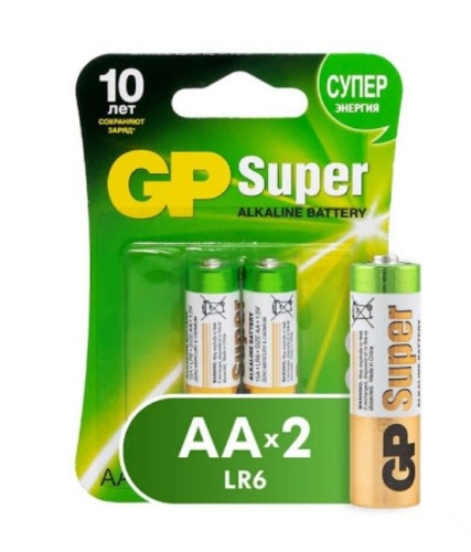 Батарейка алкалиновая GP Super 15А-2CR2 Тип АА (блистер 2шт)