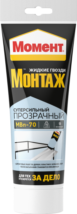 Клей монтажный Момент монтаж суперсильный прозрачный MBп-70 (0,185 кг)/12