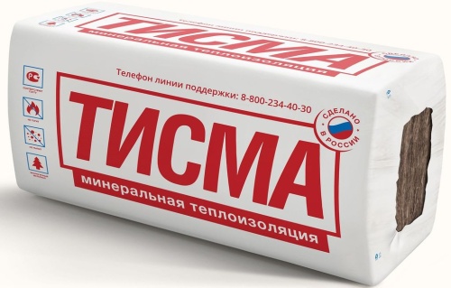 Утеплитель ТИСМА 038 50х600х1300 (уп.16шт 12,48м2 0,624м3) (40) плита
