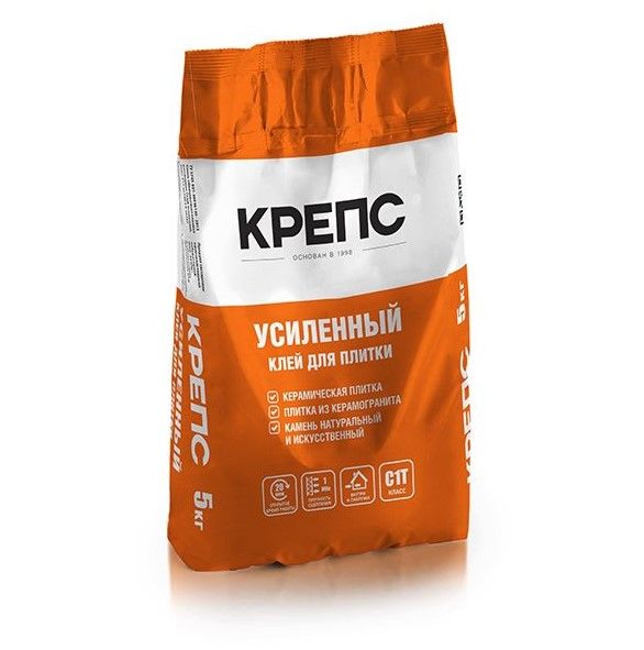 Клей для плитки КРЕПС Усиленный С1Т (5 кг) /120